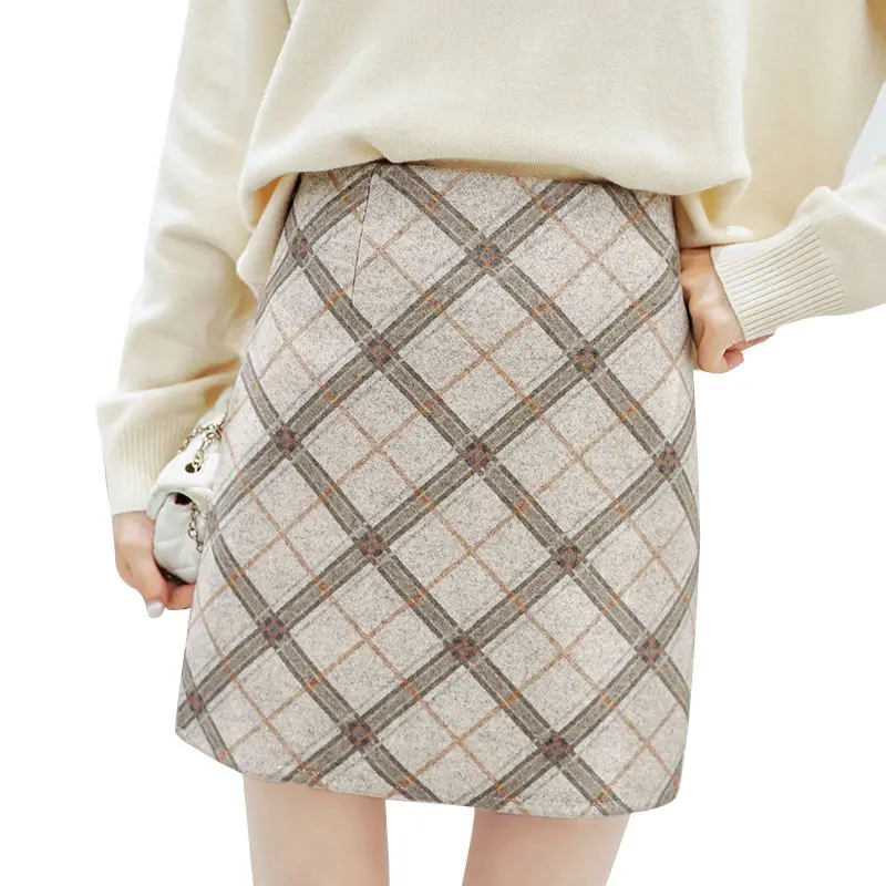 2019 Fashion Autumn Plaid Wool Skirt Women Elegant Hight Waist Mini Skirts with Safe Shorts Female faldas mujer Clothing Saia
2019 Fashion Autumn Plaid Wool Skirt Women Elegant Hight Waist Mini Skirts with Safe Shorts Female faldas mujer Clothing Saia