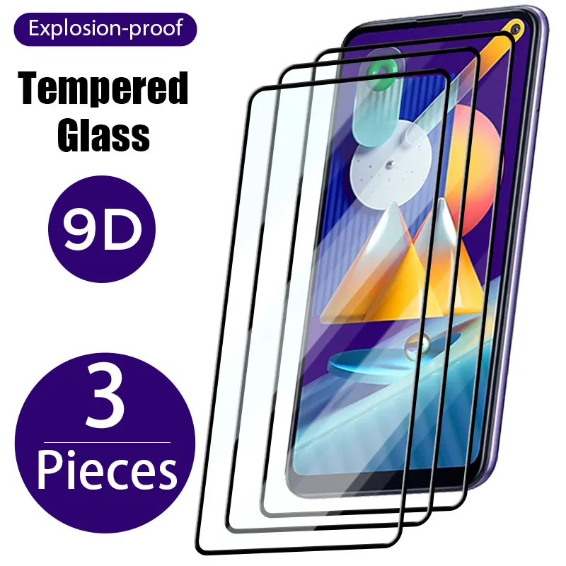 Фото 3pcs protective glass for samsung m21 m31 m30s m30 m10 s m10s screen protector tempered glas on samsun galaxy m 31 21 30 10 film | Мобильные