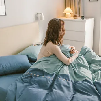 Hyaluronic acid bedding set beauty functional fabric duvet cover set contrast color bedclothes modern emboridery home bed linen
Hyaluronic acid bedding set beauty functional fabric duvet cover set contrast color bedclothes modern emboridery home bed linen