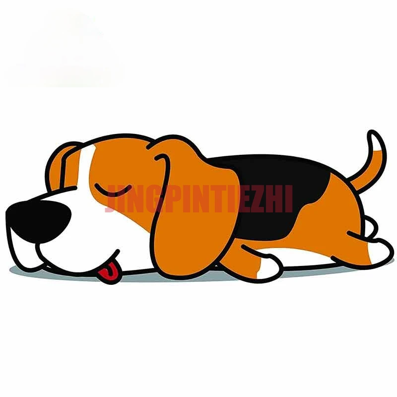 

Car Stickers Vinyl Motorcycle Decal Car Window Body Decorative Cute Sleepy Lazy Beagle Puppy Dog Cartoon Fine