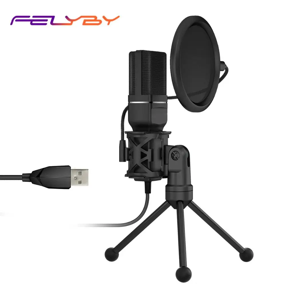 FELYBY SF-777 Computer Condenser Microphone for Game/Recording/Musical Instruments/Interview With Anti-spray Bracket USB Mic
FELYBY SF-777 Computer Condenser Microphone for Game/Recording/Musical Instruments/Interview With Anti-spray Bracket USB Mic
