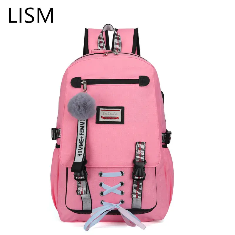 LISM Large school bags for teenage girls usb with lock Anti theft backpack women Book bag big High School bag youth Leisure Coll
LISM Large school bags for teenage girls usb with lock Anti theft backpack women Book bag big High School bag youth Leisure Coll