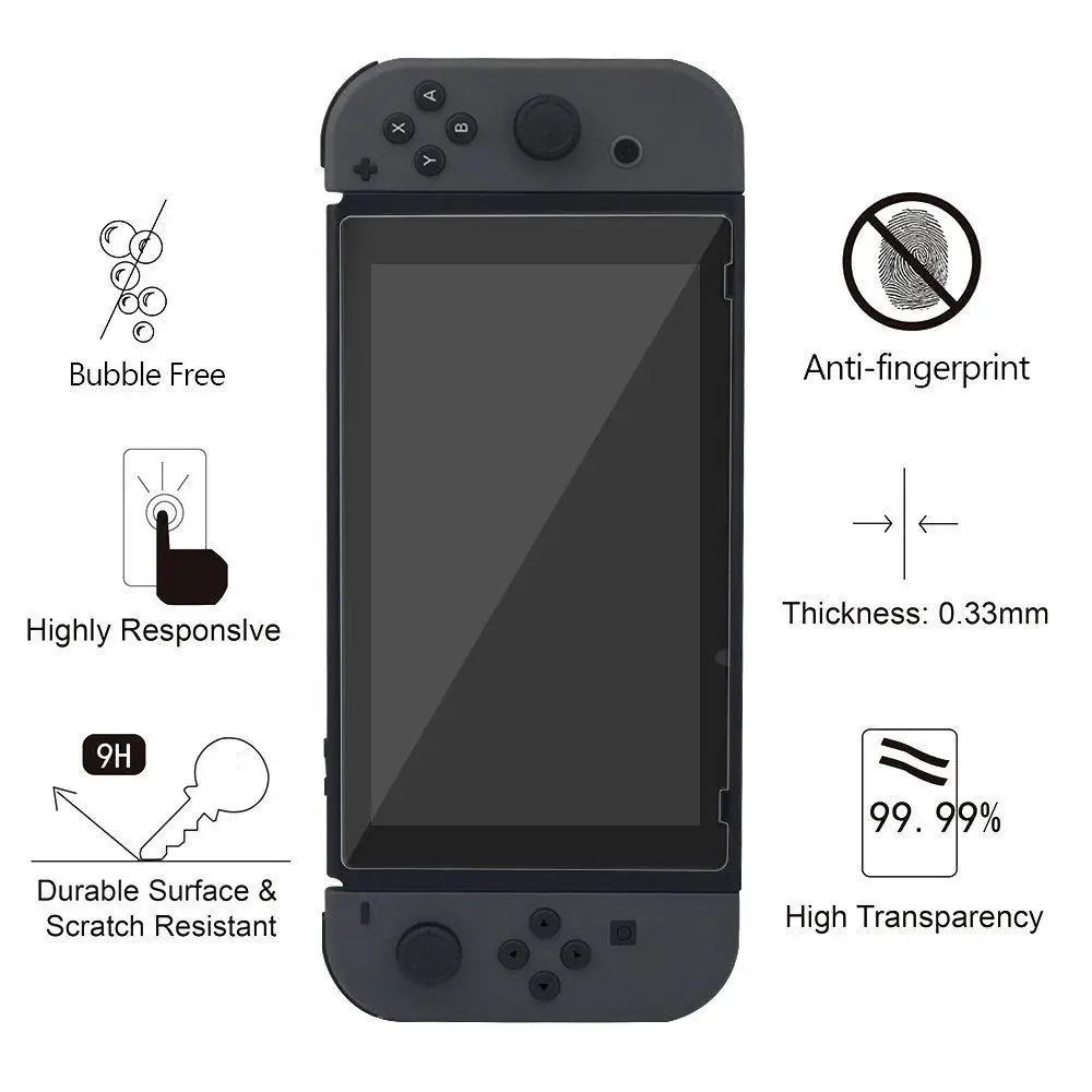 TWISTER.CK 2pcs HD Scratch Resistant Hardness 9H Durable Tempered Glass Screen Protector for Nintendo Switch
TWISTER.CK 2pcs HD Scratch Resistant Hardness 9H Durable Tempered Glass Screen Protector for Nintendo Switch
