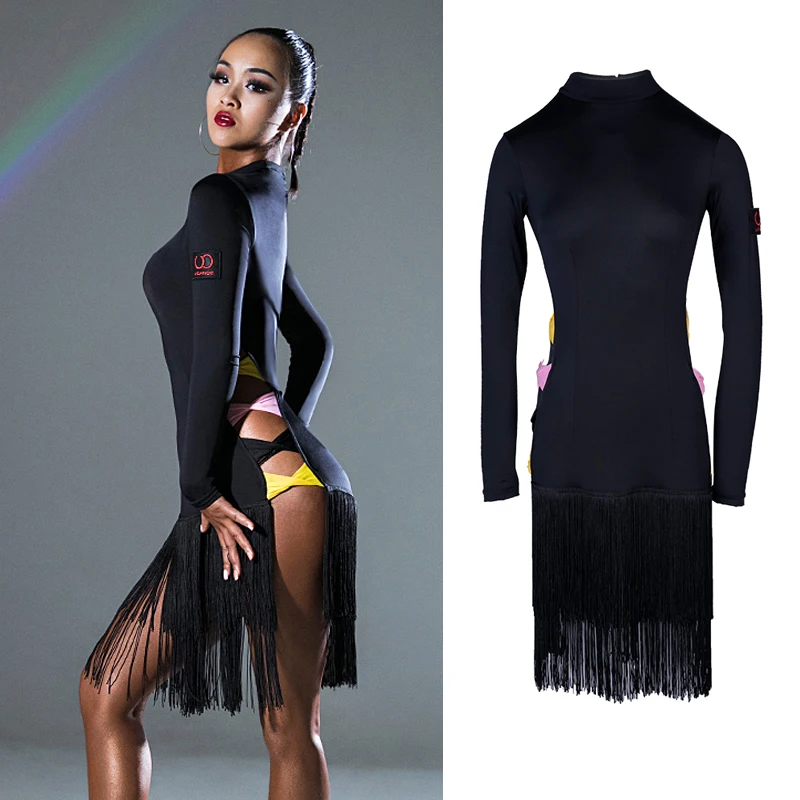 Latin Dance Dress Female Adult Rumba Cha Cha Samba Performance ClothingLong Sleeved Sexy Side Slit Tassel Skirt Women Practice Wear DN4209
Latin Dance Dress Female Adult Rumba Cha Cha Samba Performance ClothingLong Sleeved Sexy Side Slit Tassel Skirt Women Practice Wear DN4209