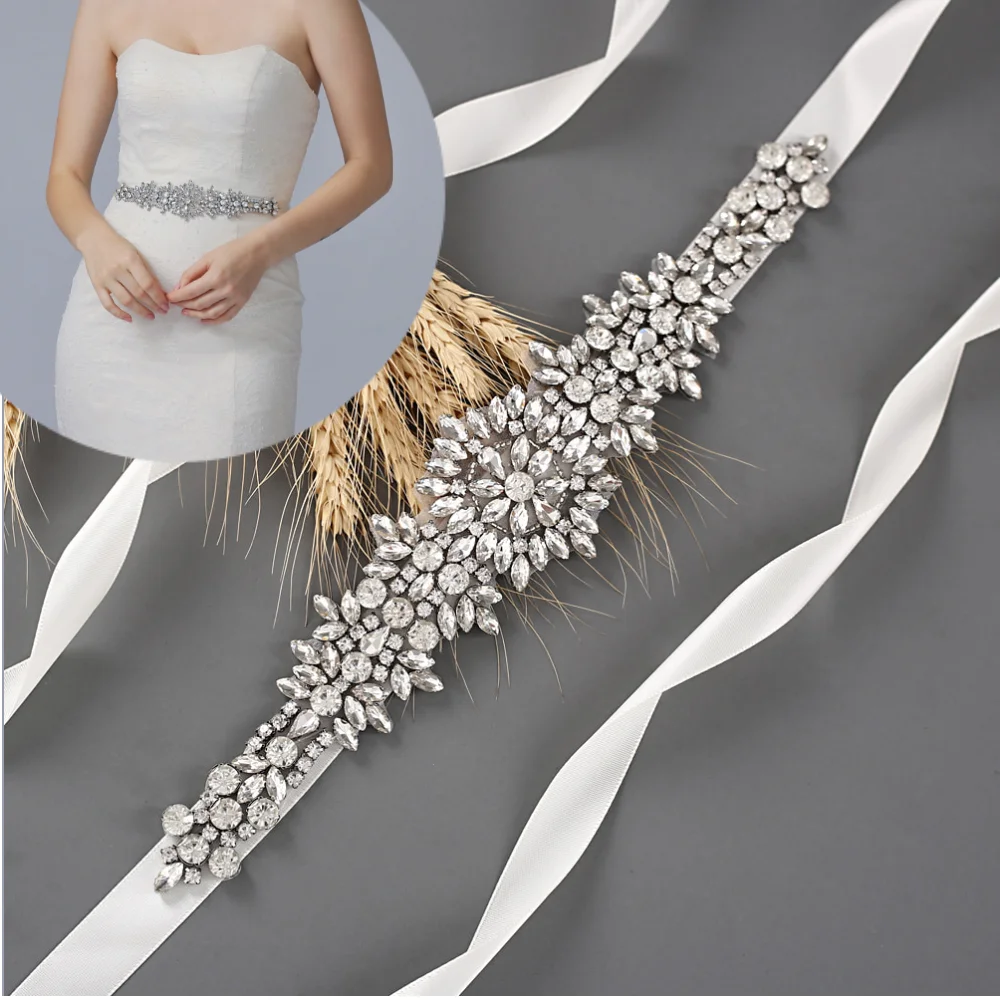 TOPQUEEN Luxury Wedding Belts with Rhinestones Bridesmaid Wedding Dress Dress Belt Silver Belt Wedding Dress Belts High End S319 
TOPQUEEN Luxury Wedding Belts with Rhinestones Bridesmaid Wedding Dress Dress Belt Silver Belt Wedding Dress Belts High End S319