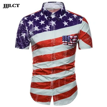 Men's clothing for the new European and American wind hit color flag 3D printing trend men's short-sleeved shirt 
Men's clothing for the new European and American wind hit color flag 3D printing trend men's short-sleeved shirt