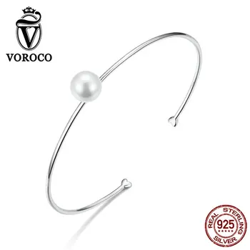 VOROCO BKB168 925 Sterling Silver Bracelet Hypoallergenic Minimalistic Pearl Bangle Women Simple Elegant Classic Fine Jewelry
VOROCO BKB168 925 Sterling Silver Bracelet Hypoallergenic Minimalistic Pearl Bangle Women Simple Elegant Classic Fine Jewelry