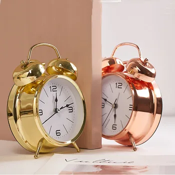 4 inch Alarm Clock Rose Gold Metal Shell Table Clock Scandinavia Bedside Mute Needle Alarm Clock Night Light Student Get up Bell
4 inch Alarm Clock Rose Gold Metal Shell Table Clock Scandinavia Bedside Mute Needle Alarm Clock Night Light Student Get up Bell