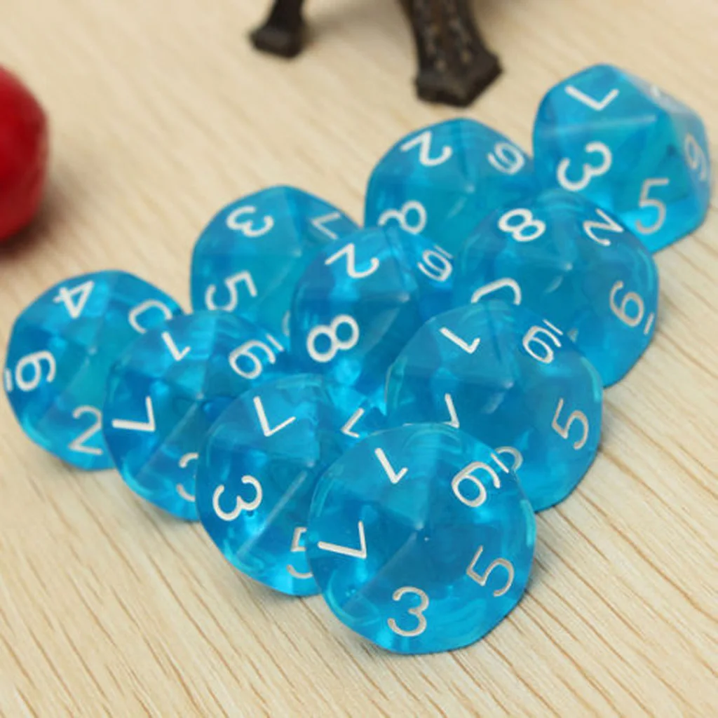 10 PCS/SET 10 Sided Plastic Polyhedral Dice Set Blue Bulk Numeral Dices Table Board Game Accessories for RPG Gmes 10 PCS/SET 10 Sided Plastic Polyhedral Dice Set Blue Bulk Numeral Dices Table Board Game Accessories for RPG Gmes
