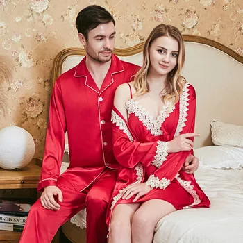Silk Couples Nightgown For Men And Women White Lace Design Morning Bride Bridesmaid Robes Sets Couples Pajamas
Silk Couples Nightgown For Men And Women White Lace Design Morning Bride Bridesmaid Robes Sets Couples Pajamas