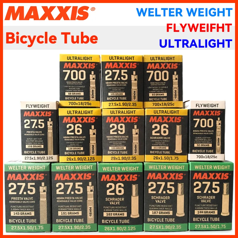 

MAXXIS Bicycle tire inner tube FLYWEIFHT WELTER WEIGHT ULTRALIGHT 650/750 26/27.5/29 SV/PV 0.6/0.8mm