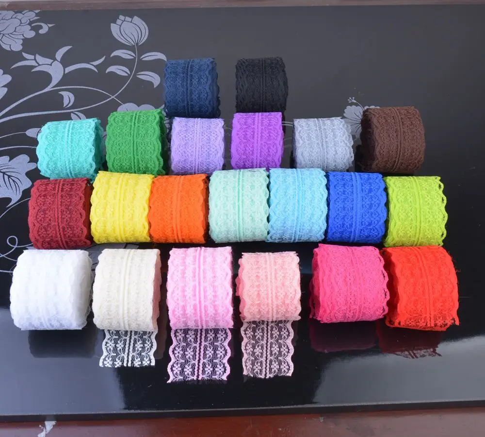 Description Picture 2 of item45mm Non-Stretchy Hollow Out Floral Lace Ribbon 10Meters/Roll Colorful DIY Apparel Sewing & Fabric Lace Tape Gift Box Wrapping