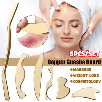 6Pcs/Set Chinese Guasha Massage Gua Sha Scraping Pure Copper Massager Relaxation Board Scraper SPA Board Health Care Body Face
6Pcs/Set Chinese Guasha Massage Gua Sha Scraping Pure Copper Massager Relaxation Board Scraper SPA Board Health Care Body Face