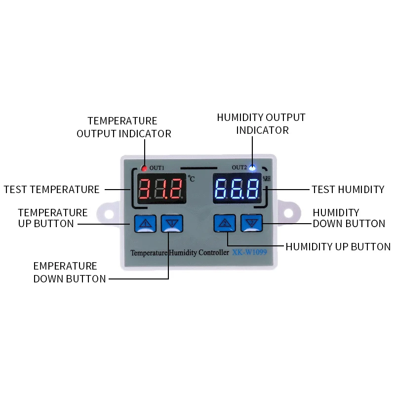 Generic XKW1099 Dual Digital Thermostat Humidistat Egg Incubator Temperature Humidity
