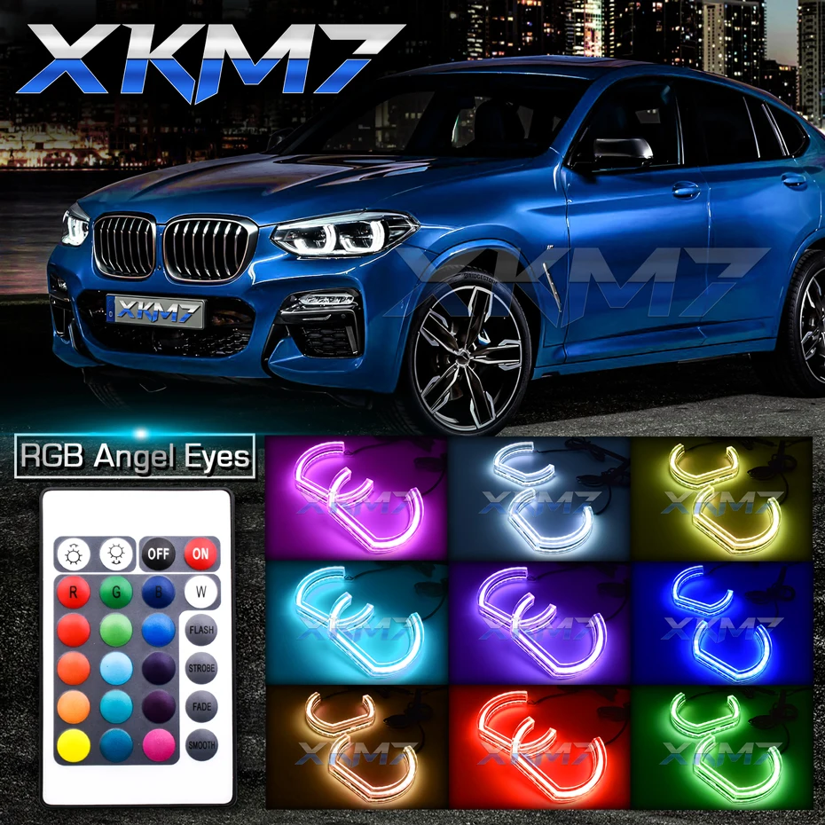 Bluetooth-совместимый RGB Angel Eye для BMW E90 E60 X6 E71 E93 F30 E92 E87 E82 M4 фары различных цветов
