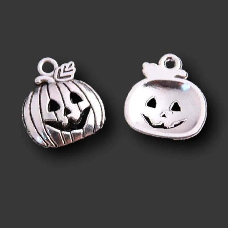 

30pcs Silver Plated Hallowmas Magic Smile Jack Pumpkin Pendants DIY Charms Bracelet Earrings Jewelry Crafts Making 19*17mm P582