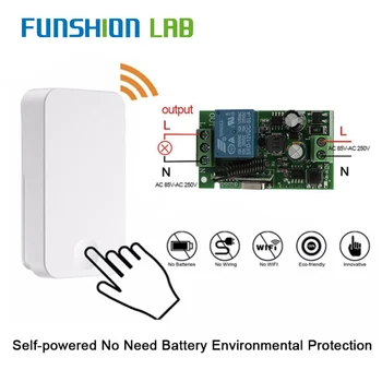 FUNSHION Self-powered 433Mhz Wireless Smart Remote Control AC 220V 1CH Wireless Power RF Relay Light Switch Transmitter Receiver
FUNSHION Self-powered 433Mhz Wireless Smart Remote Control AC 220V 1CH Wireless Power RF Relay Light Switch Transmitter Receiver