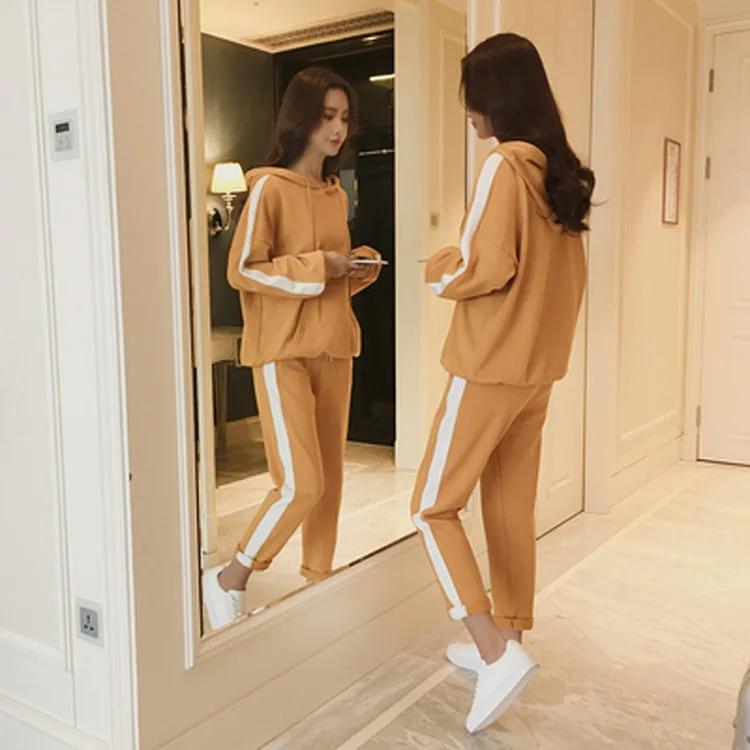 2019 Autumn WOMEN'S Suit New Style Korean-style Loose-Fit Hooded Students Fashion Casual Sports Clothing Hoodie Two-Piece Set Wi 
2019 Autumn WOMEN'S Suit New Style Korean-style Loose-Fit Hooded Students Fashion Casual Sports Clothing Hoodie Two-Piece Set Wi