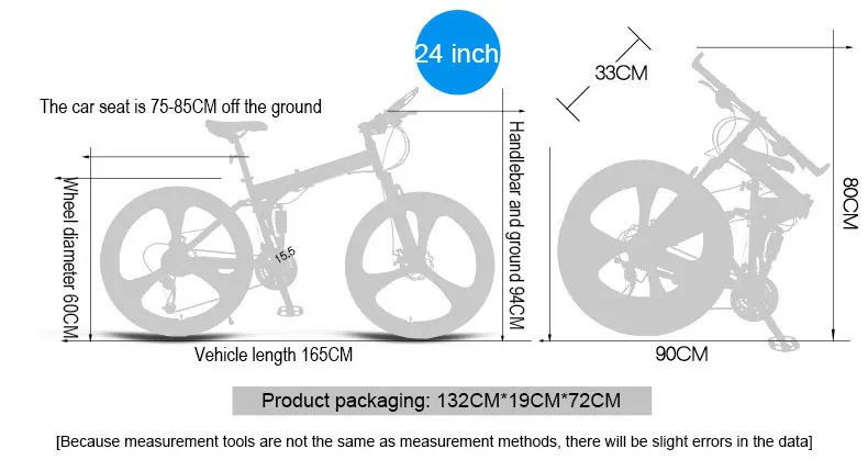 Excellent Folding Bike Mountain Bicycle 24/26 inch Off-road Transmission Double Shock-absorbing Racing Student Adult 6