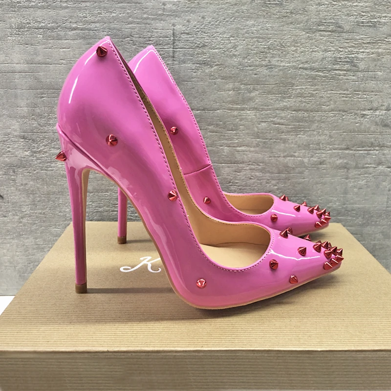 High heels sexy women elegant heel rivetshoes quality thin heel point toe 12cm patent leather pumps meeting party shoes 2020
High heels sexy women elegant heel rivetshoes quality thin heel point toe 12cm patent leather pumps meeting party shoes 2020