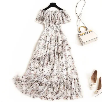 Beach Style Chiffon Off The Shoulder Dress Slash Neck Mid-Calf Print A-Line Sleeveless Summer Sundresses and Dresses 2020
Beach Style Chiffon Off The Shoulder Dress Slash Neck Mid-Calf Print A-Line Sleeveless Summer Sundresses and Dresses 2020