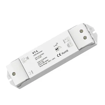 

V1-L DC12V-24V 1CH*15A Constant voltage led dimming Controller Push Dim dimmer for single color 5050 3528 SMD led strip light