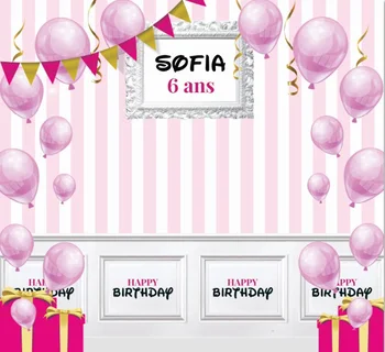 8x8FT Happy Birthday Party White Pink Stripes Balloons Gift Boxes DIY Custom Photo Studio Background Backdrop Vinyl 10x10 10x12
8x8FT Happy Birthday Party White Pink Stripes Balloons Gift Boxes DIY Custom Photo Studio Background Backdrop Vinyl 10x10 10x12