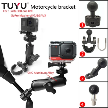 TUYU For insta 360 Motorcycle Handlebar Holder insta360 one X/R Rear Mirror RAM Mount for go pro Max Panoramic camera Accessory
TUYU For insta 360 Motorcycle Handlebar Holder insta360 one X/R Rear Mirror RAM Mount for go pro Max Panoramic camera Accessory