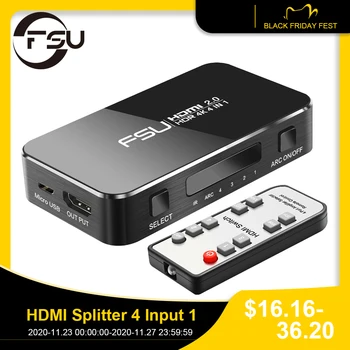 FSU HDMI Splitter 4 Input 1 Output HDMI Switch HDR 4x1 for HDTV PS4 4K with Audio Extractor 3.5 Jack ARC HDMI Switcher Adapter
FSU HDMI Splitter 4 Input 1 Output HDMI Switch HDR 4x1 for HDTV PS4 4K with Audio Extractor 3.5 Jack ARC HDMI Switcher Adapter