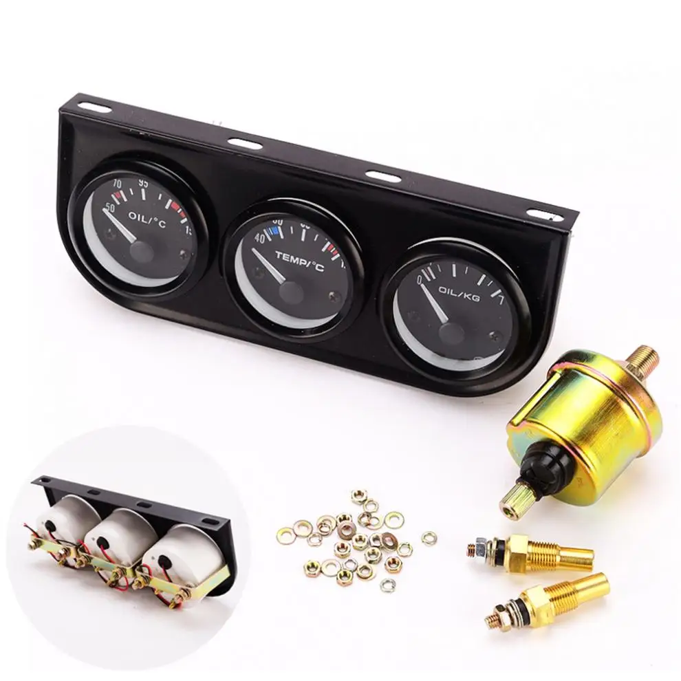52MM 12V Triple Kit Oil Temp Water Temp Temperature Oil Pressure Gauge Meter with Sensor Suitable for Car
52MM 12V Triple Kit Oil Temp Water Temp Temperature Oil Pressure Gauge Meter with Sensor Suitable for Car
