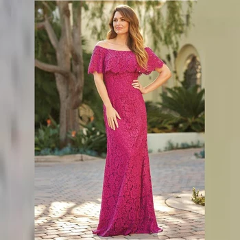 Delicate On Sale Hot Pink Lace Full Length Boat Neck Mother of the Bride Dresses Off Shoulder Short Sleeve Wedding Party Dresses
Delicate On Sale Hot Pink Lace Full Length Boat Neck Mother of the Bride Dresses Off Shoulder Short Sleeve Wedding Party Dresses