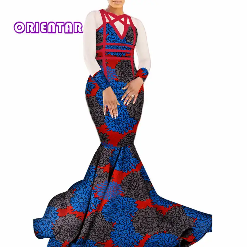 Фото Модное Длинное Вечернее Платье с принтом в африканском стиле для - купить