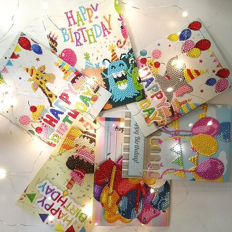 5d diy diamond painting birthday card full 7d greeting card diy