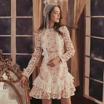 HAMALIEL Runway Designer Women Party Dress Autumn Lace Patchwork Ruffles Sun Flower Hollow Out Lady Bodycon Full Sleeve Vestidos
HAMALIEL Runway Designer Women Party Dress Autumn Lace Patchwork Ruffles Sun Flower Hollow Out Lady Bodycon Full Sleeve Vestidos