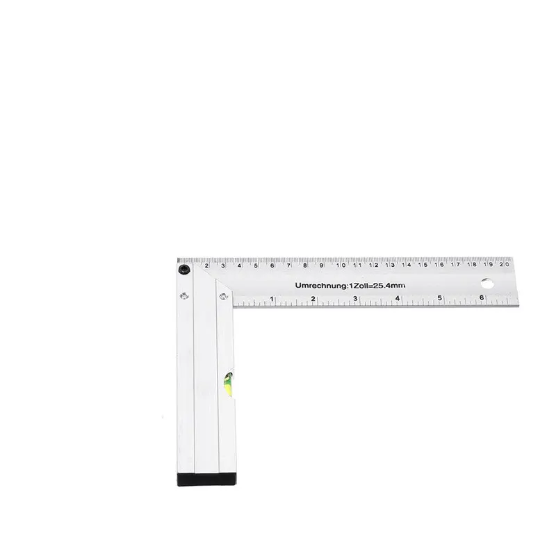200 mm Metric 90 Degree Angle Ruler Aluminum Seat Woodworking Ruler With Horizontal Tube For Woodworking