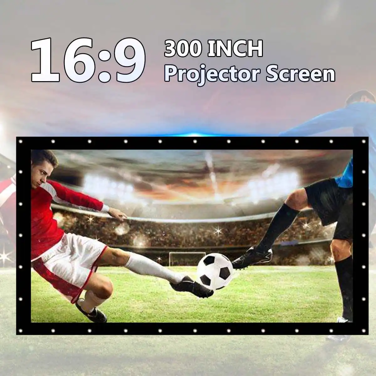 

Foldable Big Size 16:9 Portable Wall Projection Screen Matte 300 Inch HD Theater Home Cinema Watch Football Match/Movie Screens