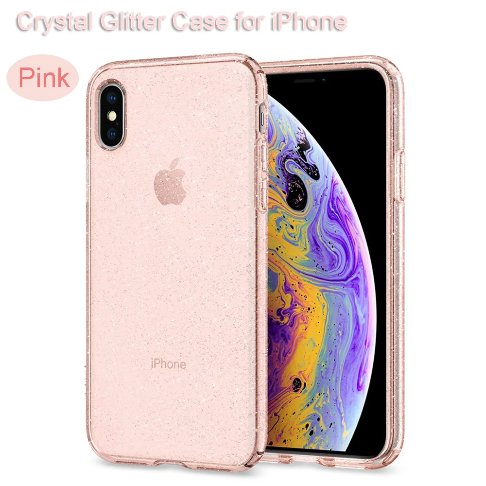 Esobest розовый чехол с жидким блеском для iPhone 11 pro x xs max xr блестящий iphone 6 7 8 plus