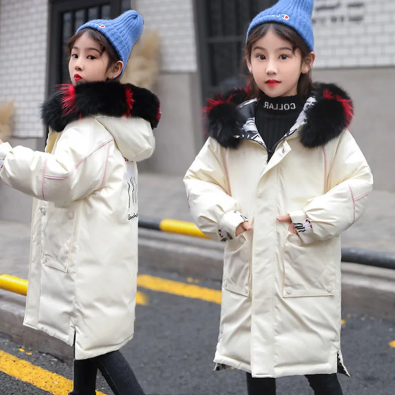 Winter Down Jacket for Girls Clothes Parka Real Fur Hooded Russian Winter Coat 2019 New Children Outerwear Long Teenage Clothing
Winter Down Jacket for Girls Clothes Parka Real Fur Hooded Russian Winter Coat 2019 New Children Outerwear Long Teenage Clothing