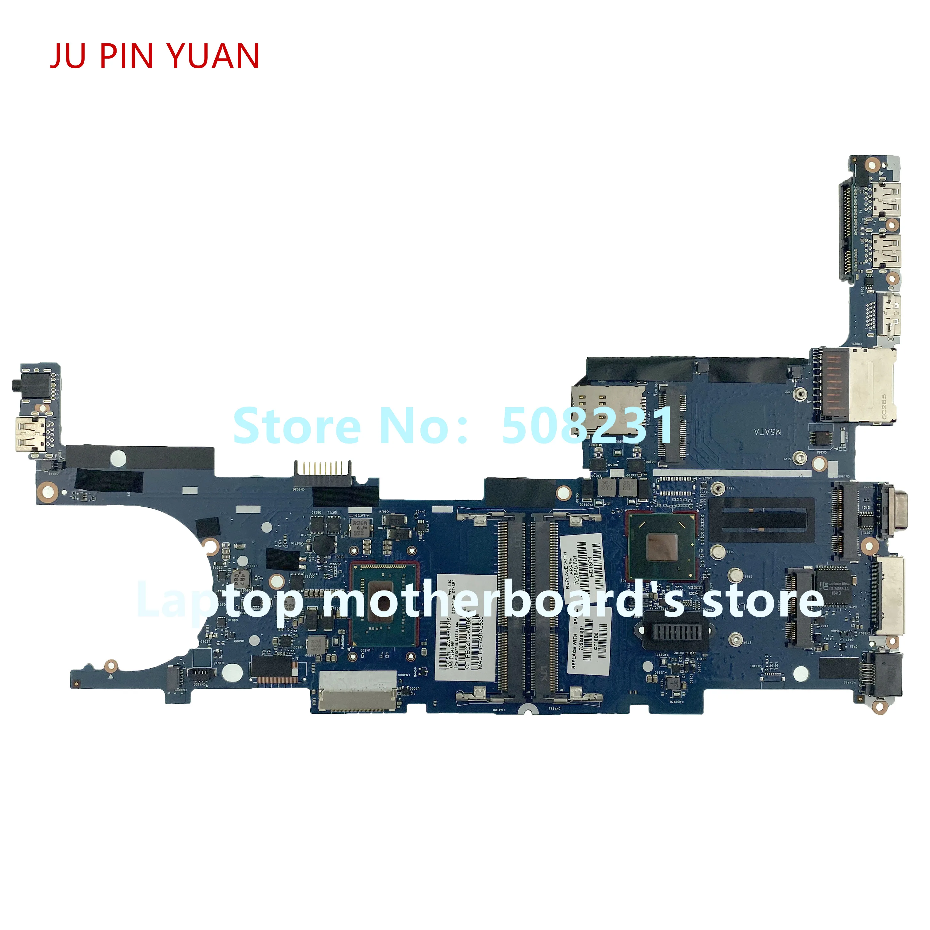 JU PIN YUAN 702849-001 702849-501 для HP EliteBook Folio 9470M материнская плата ноутбука с процессором i5