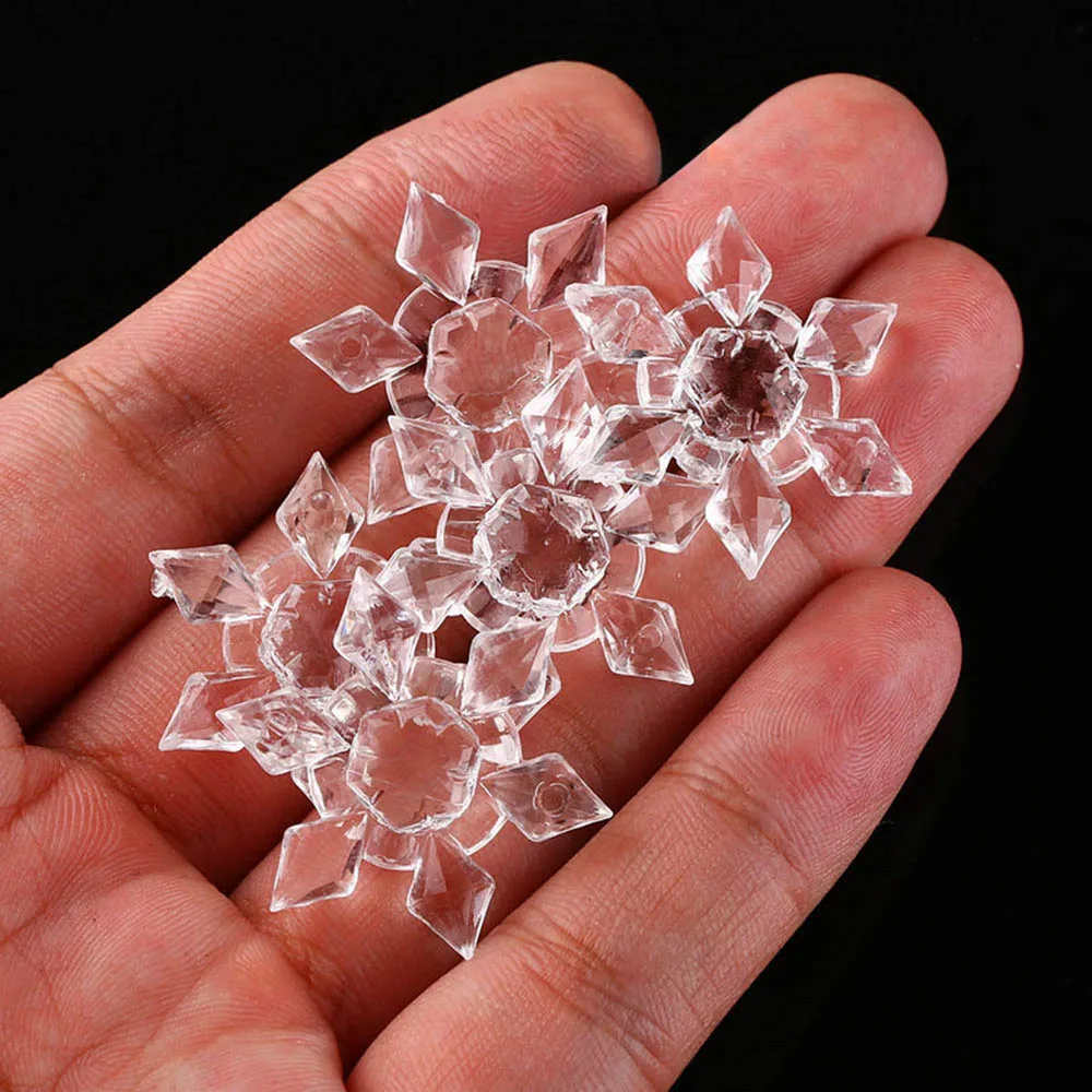 10pcs/pack christmas snowflake shape clear crystal acrylic