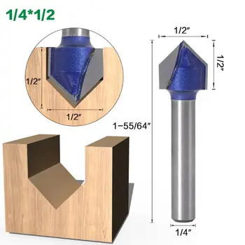 1/4" Shank 90 Degree V Groove Router Bit 1/4" 5/16" 3/8" 1/2" Engraving Cutter 649E
1/4" Shank 90 Degree V Groove Router Bit 1/4" 5/16" 3/8" 1/2" Engraving Cutter 649E