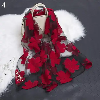 Women's Fashion Elegant Flower Organza Long Wrap Scarf Soft Shawl Lady Warm Outdoor Streetwear Windproof Gift
Women's Fashion Elegant Flower Organza Long Wrap Scarf Soft Shawl Lady Warm Outdoor Streetwear Windproof Gift