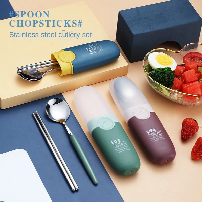 2-pPcs Stainless Steel Tableware Children Student Travel Portable Spoon Chopsticks Cute Colorful Creative New Household Items
2-pPcs Stainless Steel Tableware Children Student Travel Portable Spoon Chopsticks Cute Colorful Creative New Household Items