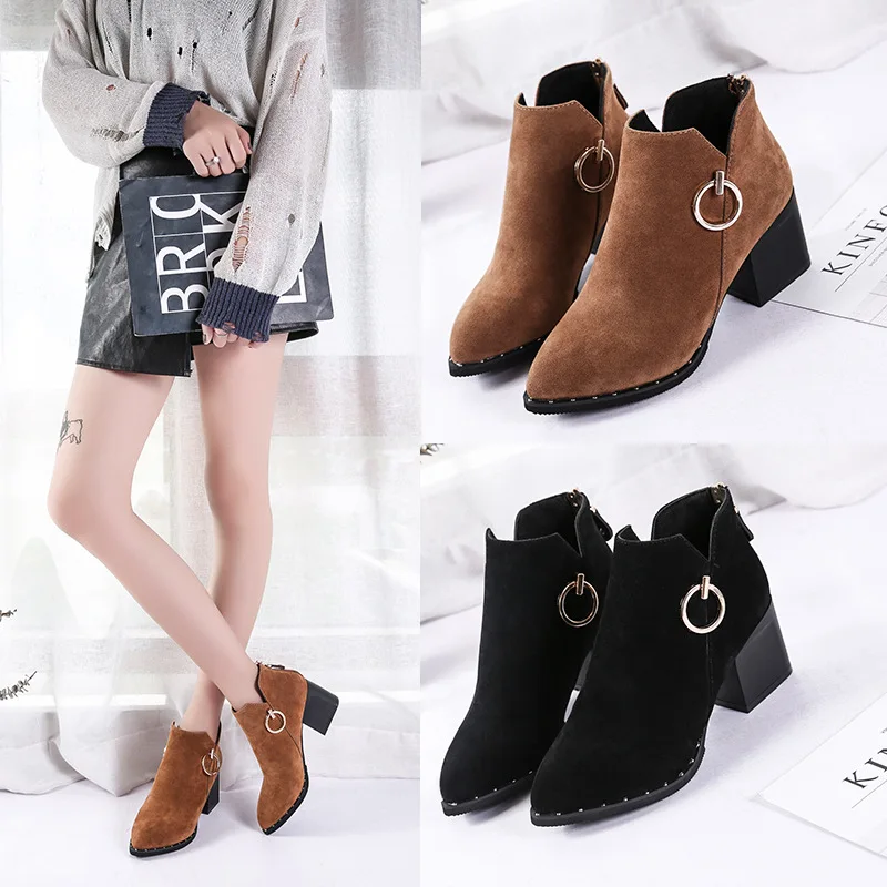 2018 Metal Anti-slip Short Boots Women's Europe And America round-Toe Suede Versatile Autumn And Winter New Style after Europe A
2018 Metal Anti-slip Short Boots Women's Europe And America round-Toe Suede Versatile Autumn And Winter New Style after Europe A