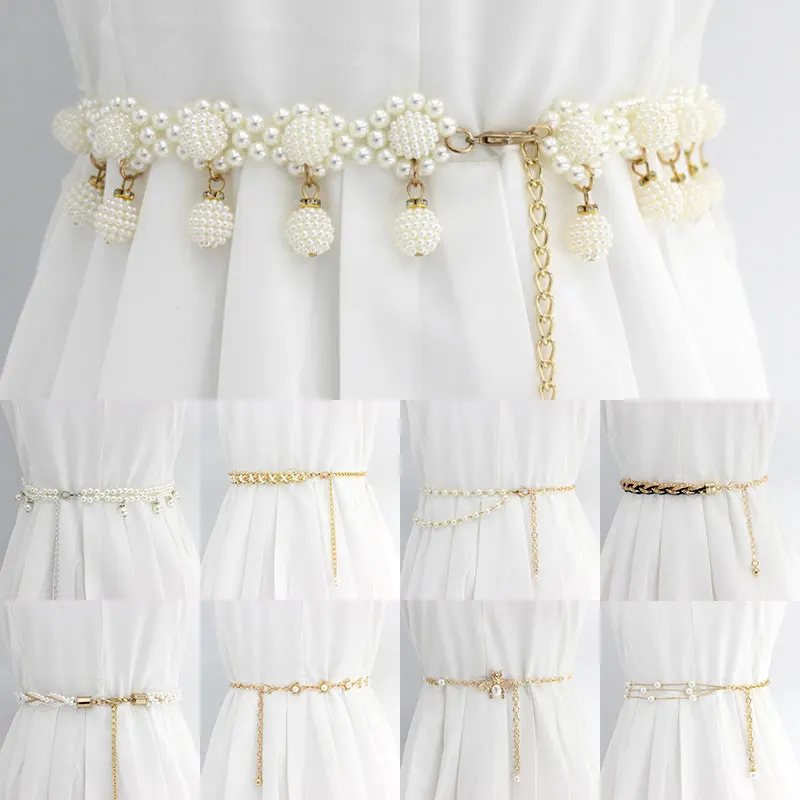 Flower Elastic Buckle Chain Cummerbunds Female Girls Dress Crystal Strap Waistband Gift Elegant Womens Pearl Crystal Belt Waist
Flower Elastic Buckle Chain Cummerbunds Female Girls Dress Crystal Strap Waistband Gift Elegant Womens Pearl Crystal Belt Waist