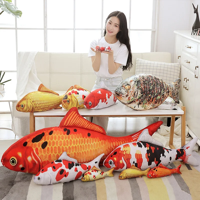 Большая игрушка Cyprinus Carpio Fish Koi карп плюшевая реалистичное Мягкое Животное водные