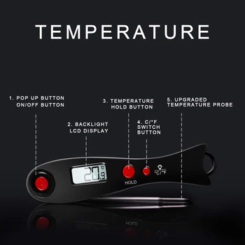 New Meat Thermometer Barbecue Thermometer with Backlight LCDDigital BBQ Thermometer Electronic Cooking Food Thermometer
New Meat Thermometer Barbecue Thermometer with Backlight LCDDigital BBQ Thermometer Electronic Cooking Food Thermometer