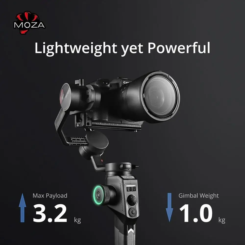 INstock Moza AirCross 2 3-Axis Handheld Gimbal Stabilizer for Nikon D5/Canon EOS R /BMPCC 4K
INstock Moza AirCross 2 3-Axis Handheld Gimbal Stabilizer for Nikon D5/Canon EOS R /BMPCC 4K