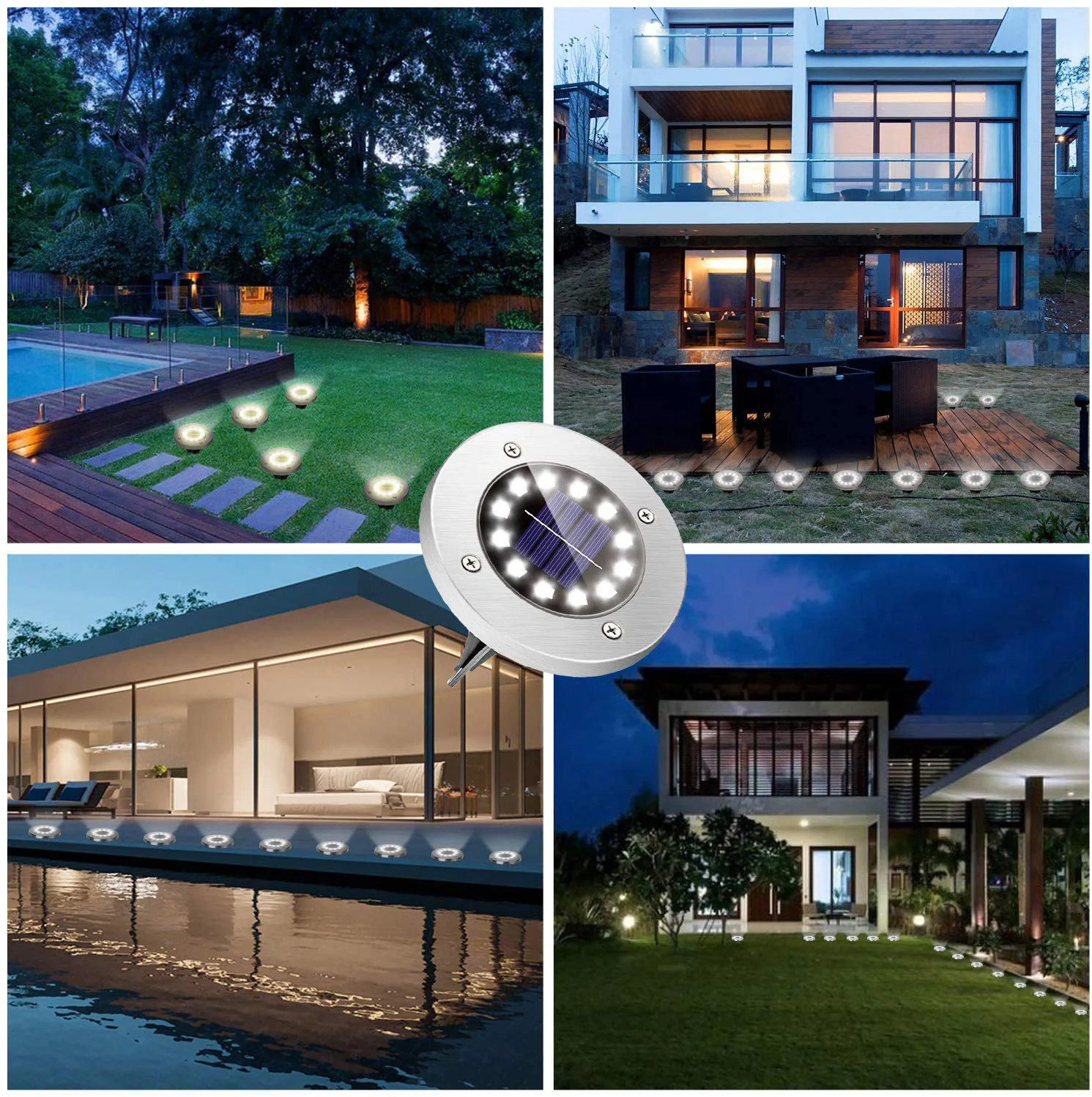 Outdoor Garden Solar Underground Light 8/12/20 LED Villa Front Lawn Decorative Lamp Waterproof Supplies For Pathway Lawn Lights Outdoor Garden Solar Underground Light 8/12/20 LED Villa Front Lawn Decorative Lamp Waterproof Supplies For Pathway Lawn Lights