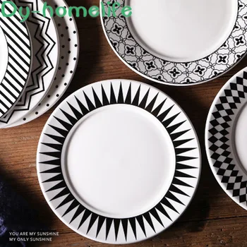 8 Inch Nordic Creative Lines Dot Round Ceramic Plate Home Kitchen Supplies Hotel Bone Porcelain Western Steak Salad Dish
8 Inch Nordic Creative Lines Dot Round Ceramic Plate Home Kitchen Supplies Hotel Bone Porcelain Western Steak Salad Dish